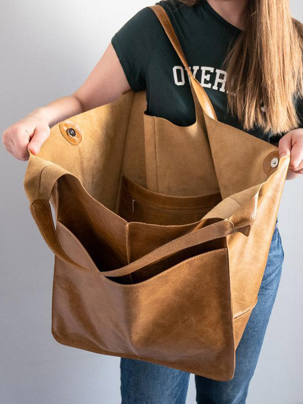 Large Capacity Leather Tote