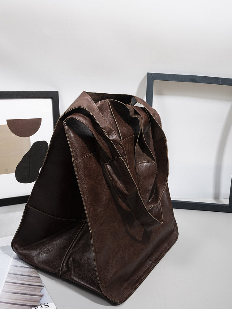 Large Capacity Leather Tote
