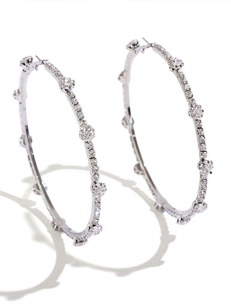 Trendy Circle Rhinestone Earrings