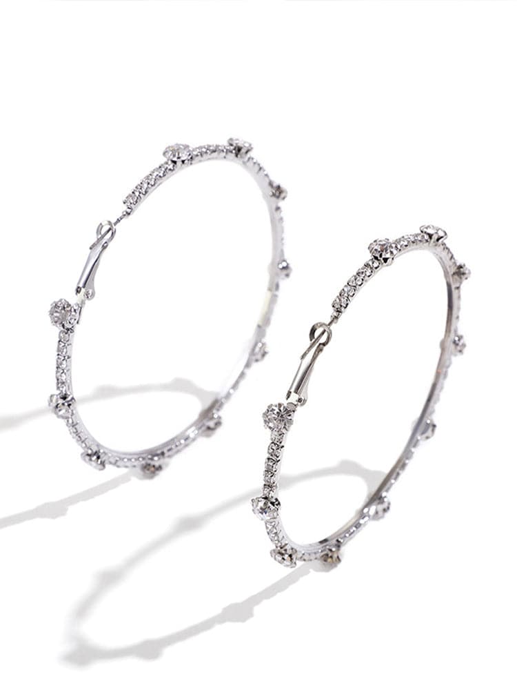 Trendy Circle Rhinestone Earrings