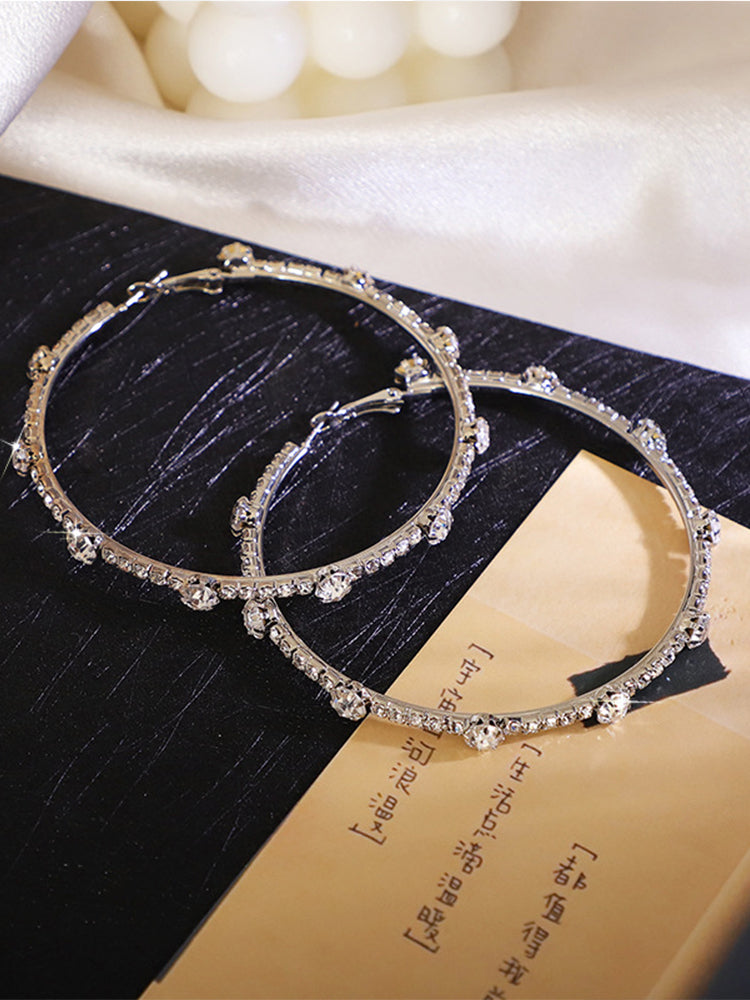 Trendy Circle Rhinestone Earrings